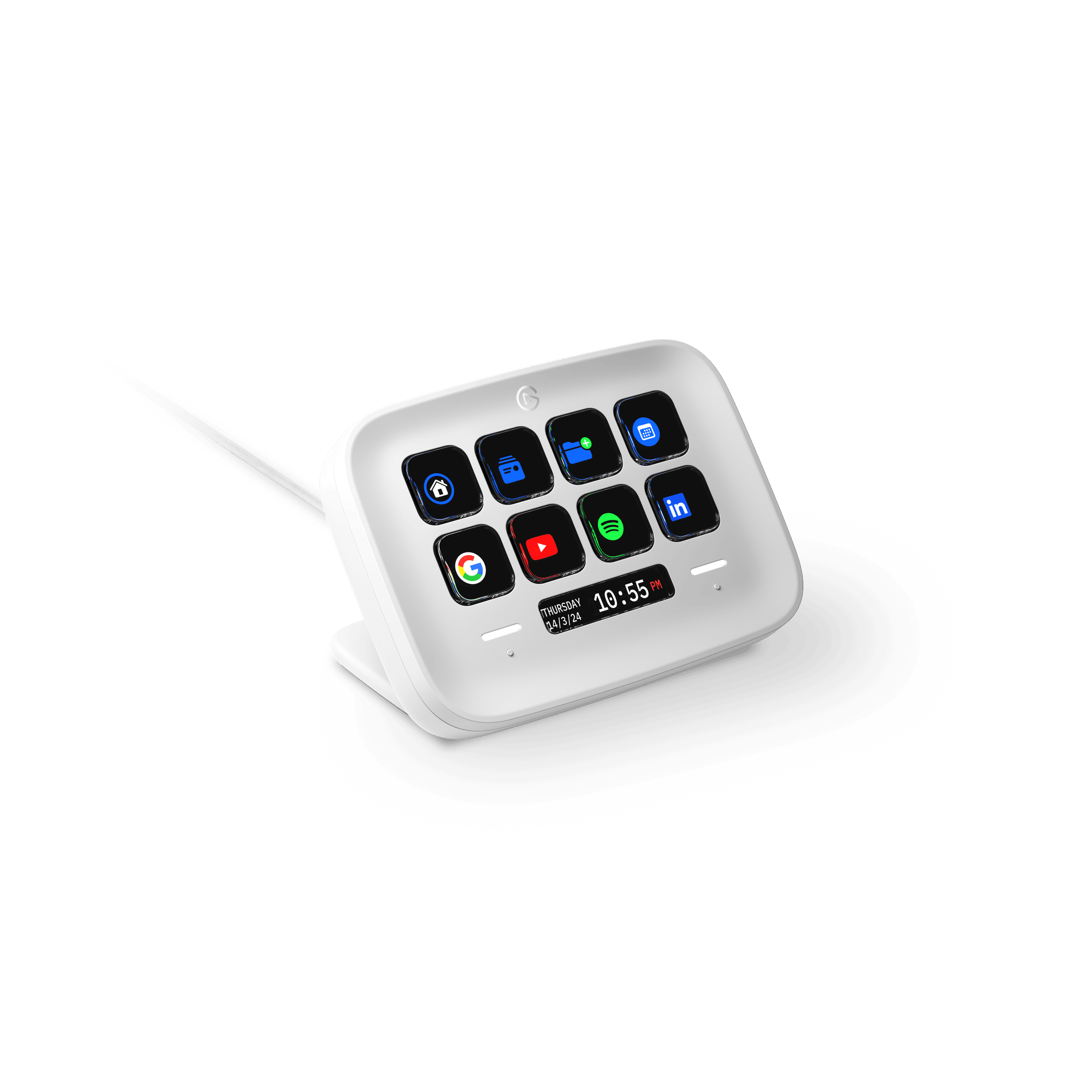 Stream Deck Neo – kompaktes Gerät mit integriertem Info-Panel.