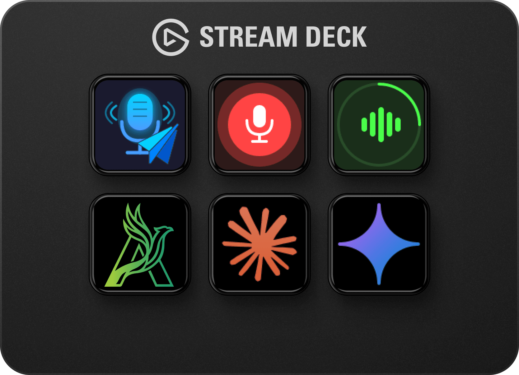 Local AI Transcribe auf einer Stream-Deck-Taste.