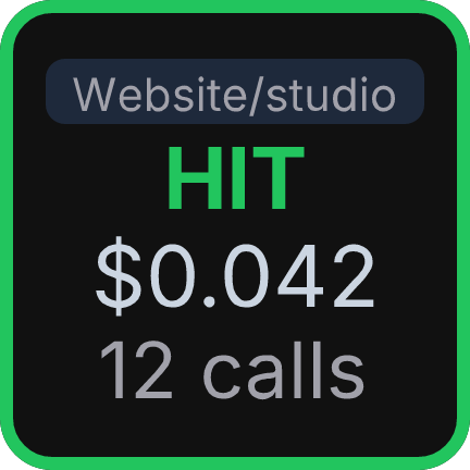 Cache status key — HIT